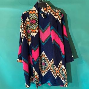Peach Love Cream California Colorful Print Kimono